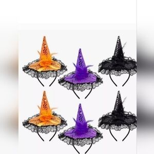 6 Halloween Witch Hat Headbands